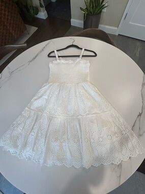 Steve Madden White Eyelet Tiered Sundress